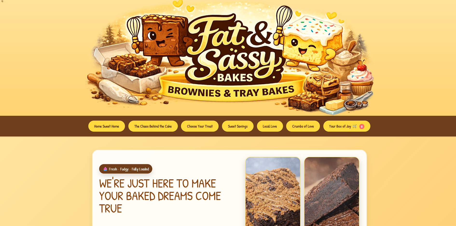 Fat and Sassy Bakes website screenshot