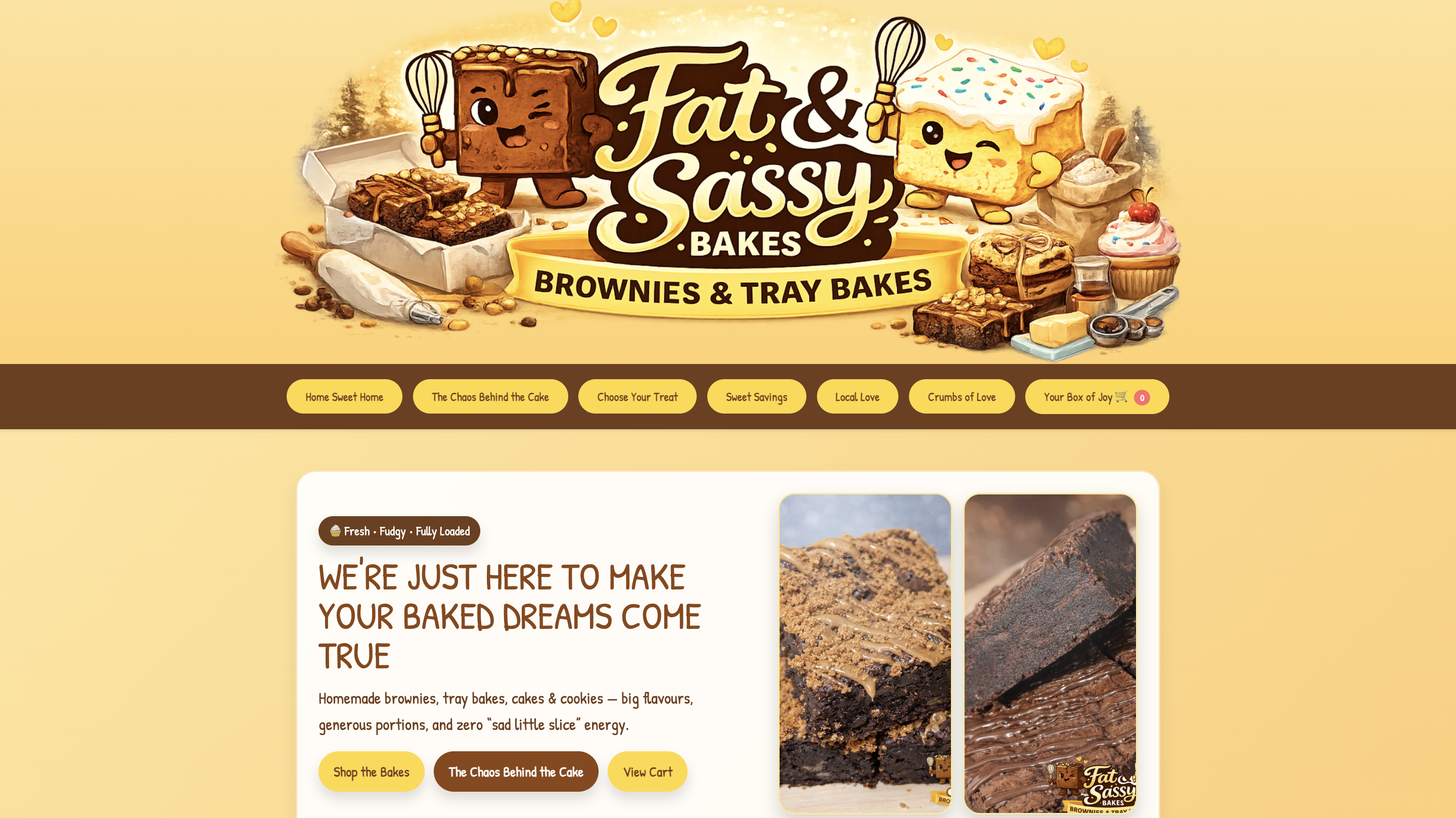 Fat & Sassy Bakes website screenshot